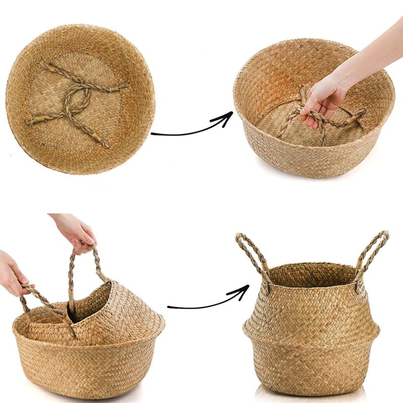 Natural boho-style basket YT21B-35