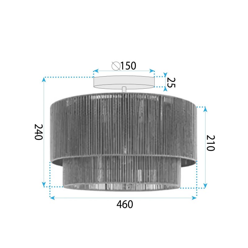 PENDANT CEILING LAMP TOOLIGHT APP1838-1F BLACK/BROWN