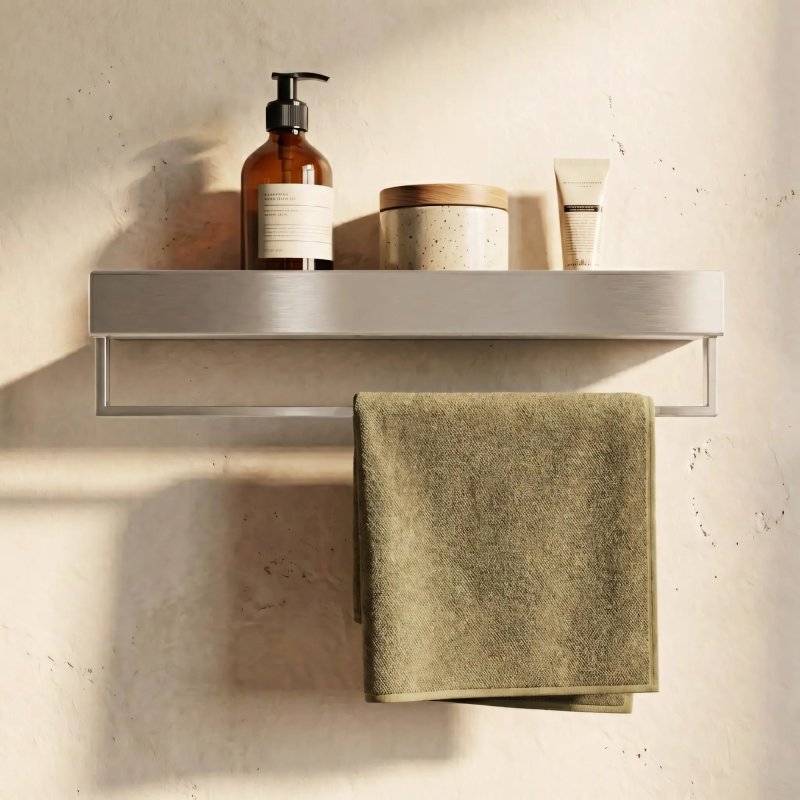 BATHROOM SHELF REA SF01-450 45CM BRUSH STEEL