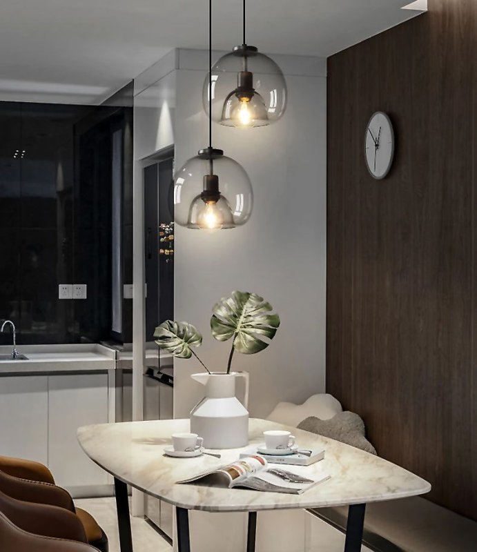 Pendant Lamp TOOLIGHT APP1027-1CP Black Round 1-light point E27 25x25x45-100cm