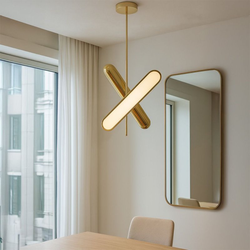 Pendant LED Lamp TOOLIGHT APP832-CP Gold 2-light points 24W 9,2x43,5x70cm