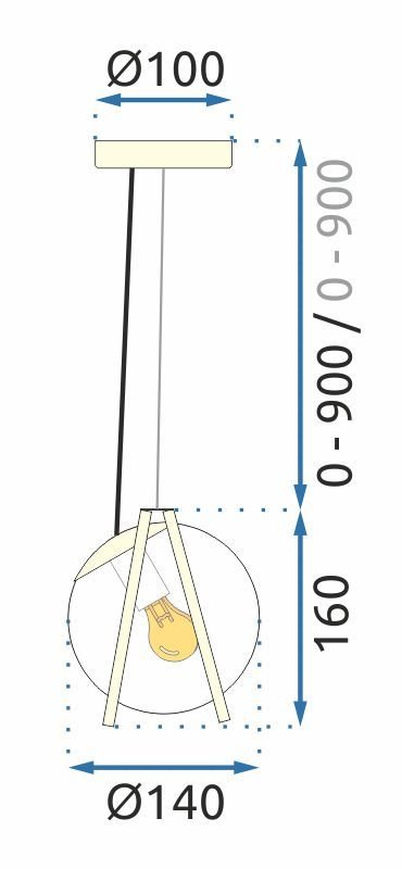 Pendant Lamp TOOLIGHT APP1088-1CP Gold White Ball 1-light point E27 14x14x16-106cm