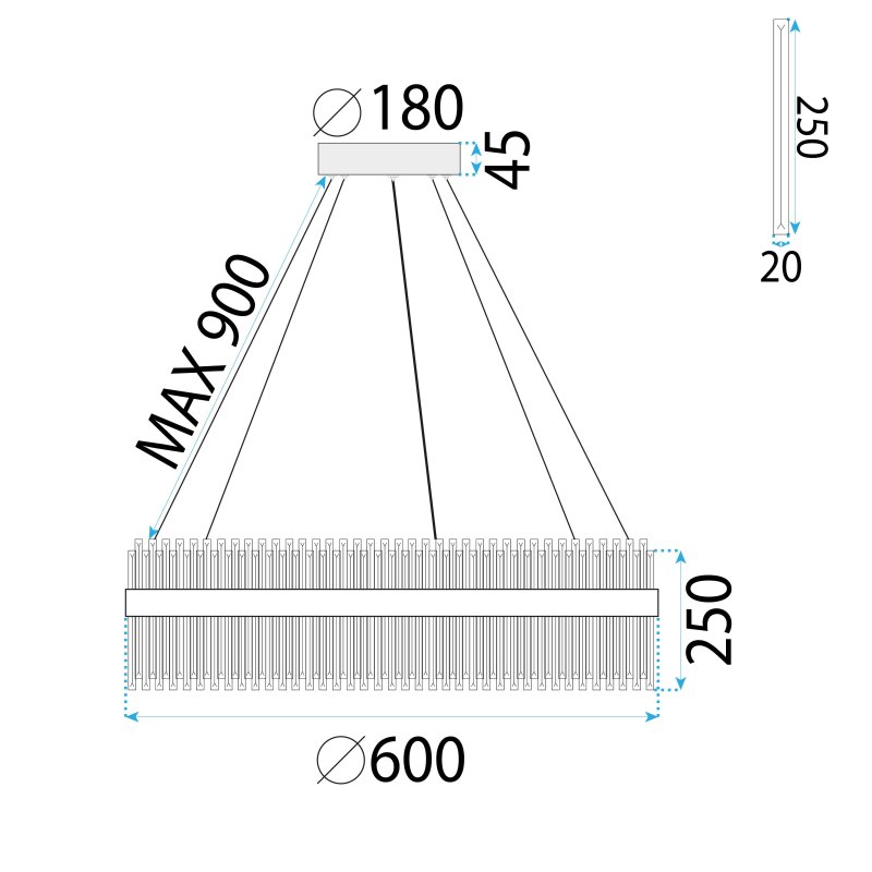 CEILING LAMP CHANDELIER TOOLIGHT APP1516-CP60 CHROME
