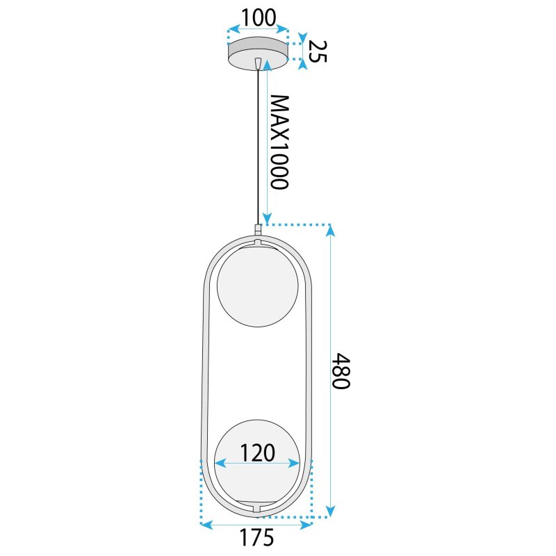 PENDANT CEILING LIGHT TOOLIGHT G134-2CP GOLD