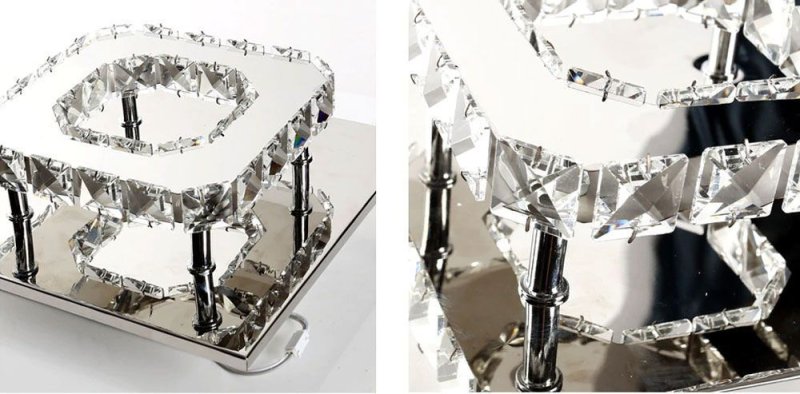 Ceiling LED Lamp Chandelier TOOLIGHT APP406-C Mirror Metal Cristal Square