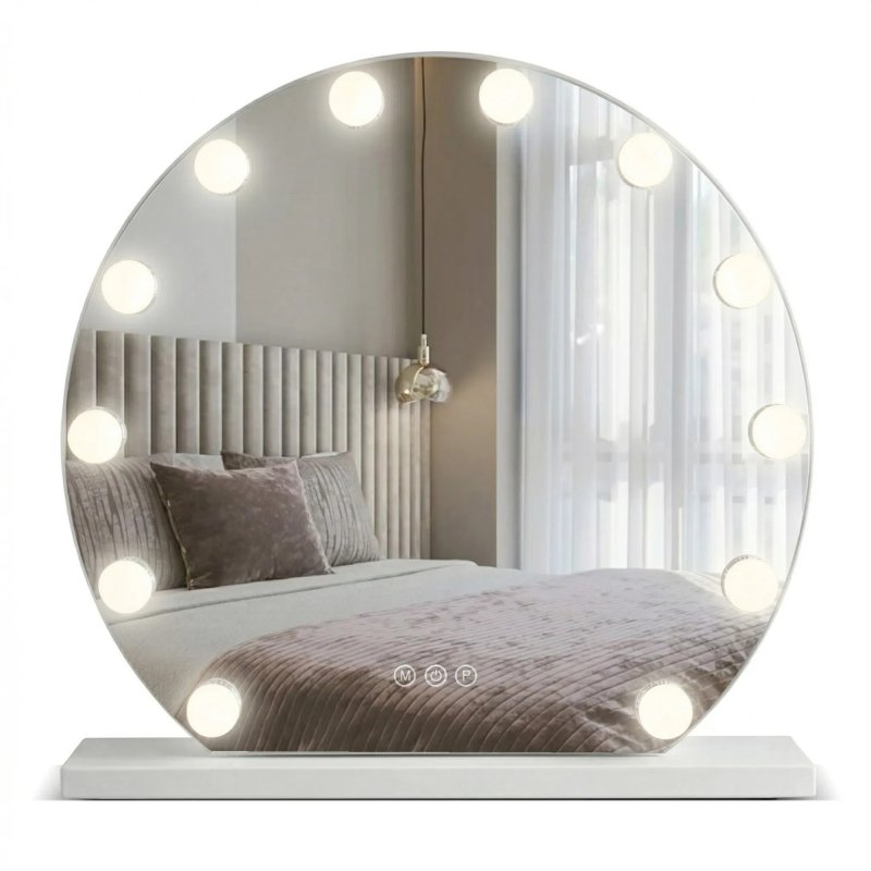 MIRROR REA HOLLYWOOD WHITE 50CM LED