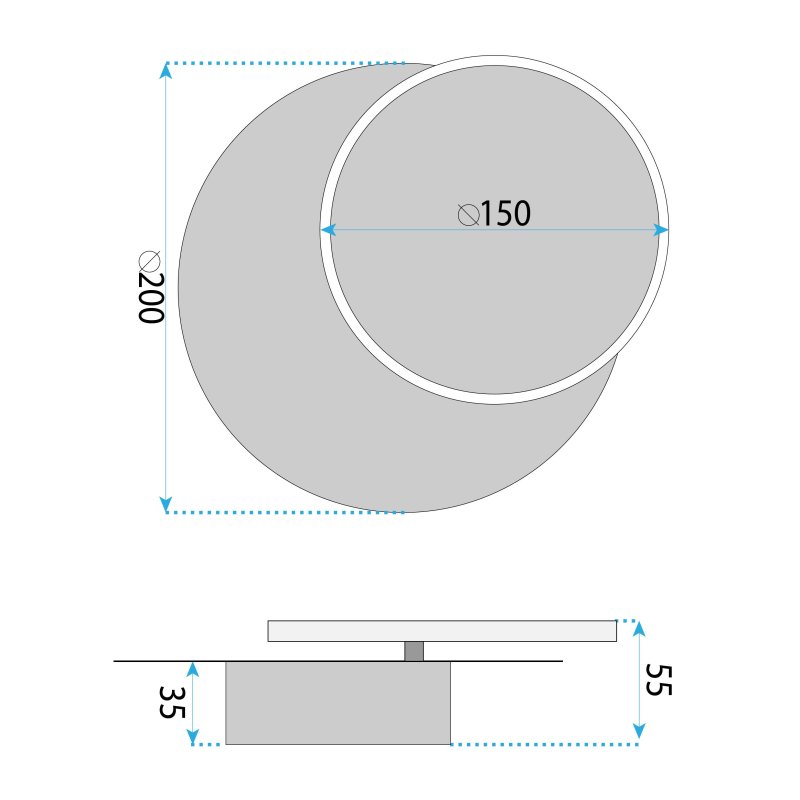 LED WALL LAMP TOOLIGHT LHJ082-W 23 BLACK