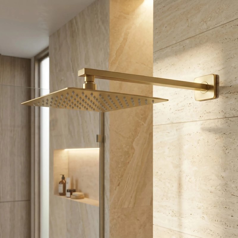 Rea Square Shower Arm Js-9022bg 40cm Brush Gold