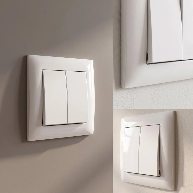 Toolight Double Switch With Frame Oste Jnh007-w White