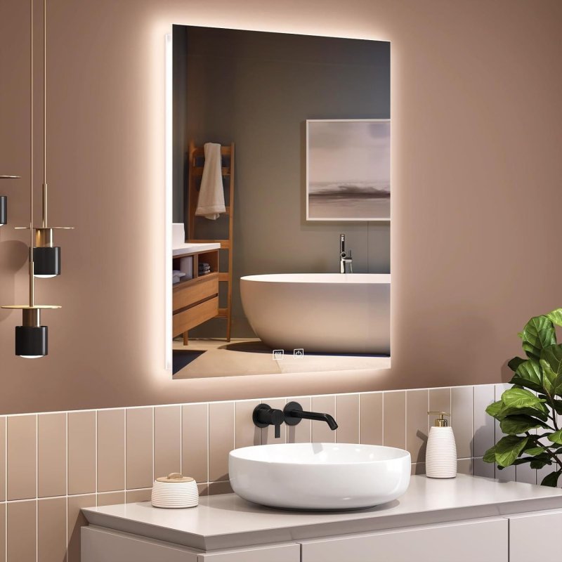 Bathroom LED Mirror REA SQR 50x100cm