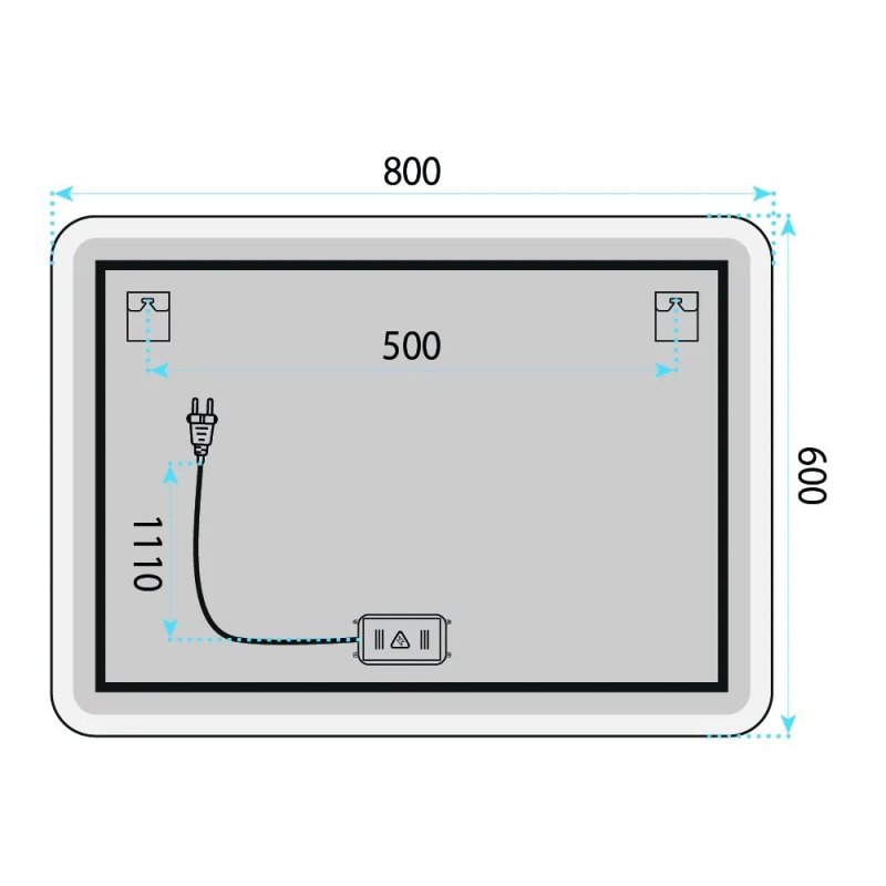 MIRROR REA TOP-3 80X60 TRANSPARENT 80X60 LED
