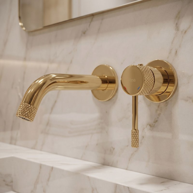 Wall Mounted Basin Faucet Rea Venti Gold