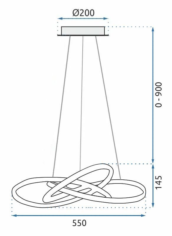 Pendant LED Lamp TOOLIGHT APP396-CP Modern Ring White + remote control 1-light point 40W 55x55x14,5cm