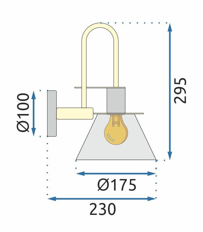 WALL LAMP TOOLIGHT APP1602-1W BLACK