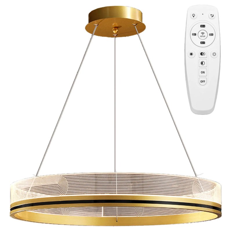Pendant LED Lamp TOOLIGHT APP1190-CP 60cm Gold Metal Plastic