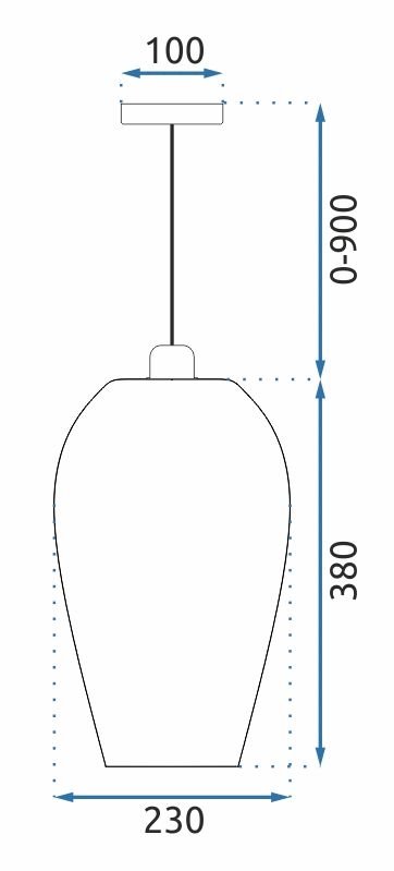 Pendant Lamp TOOLIGHT APP986-1CP Brown BOHO 1-light point E27 23x23x38-128cm