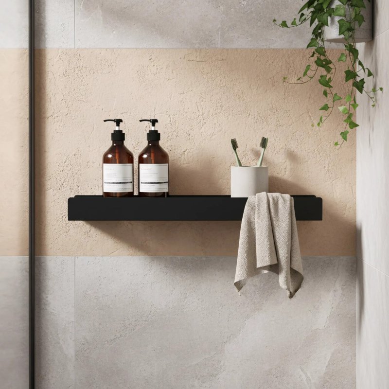 Bathroom Shelf Sf04 60Cm Black Matt