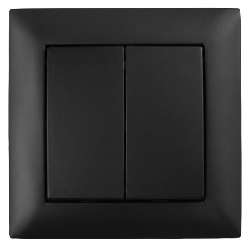 Toolight Double Switch With Frame Oste Jnh007-w Black