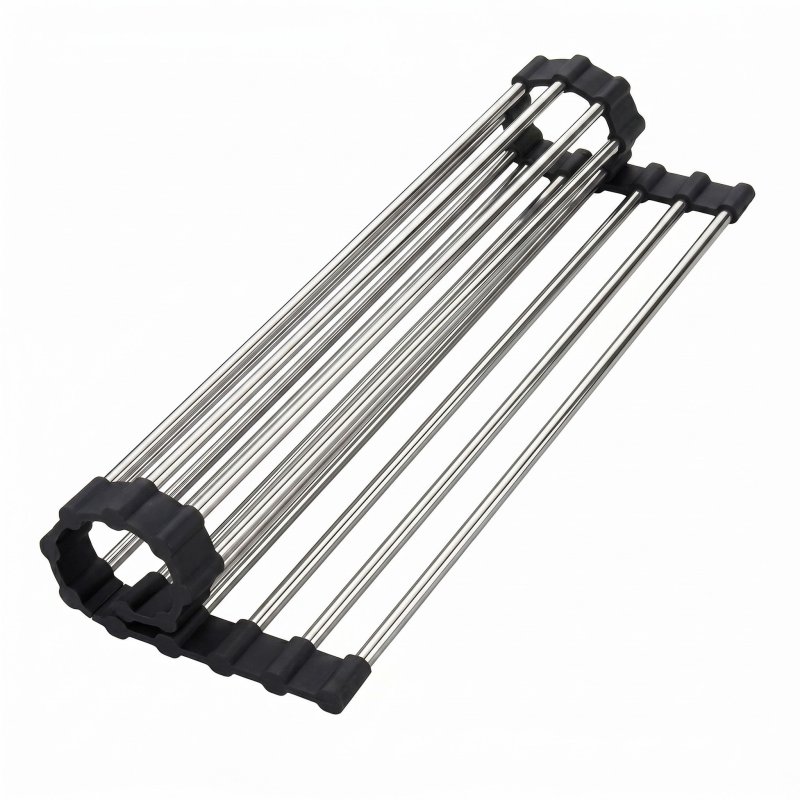 Roll-Up Dish Drying Rack For Sink Rea P12298 Black