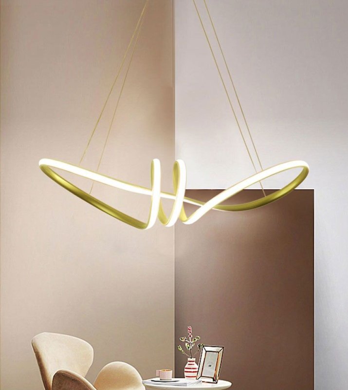 Pendant LED Lamp TOOLIGHT APP824-CP Modern Gold + remote control 1-light point 70 W 73x25cm