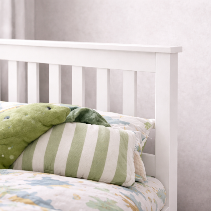 Rio White Wooden Kids Bed Single