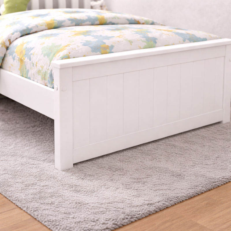 Rio White Wooden Kids Bed Single